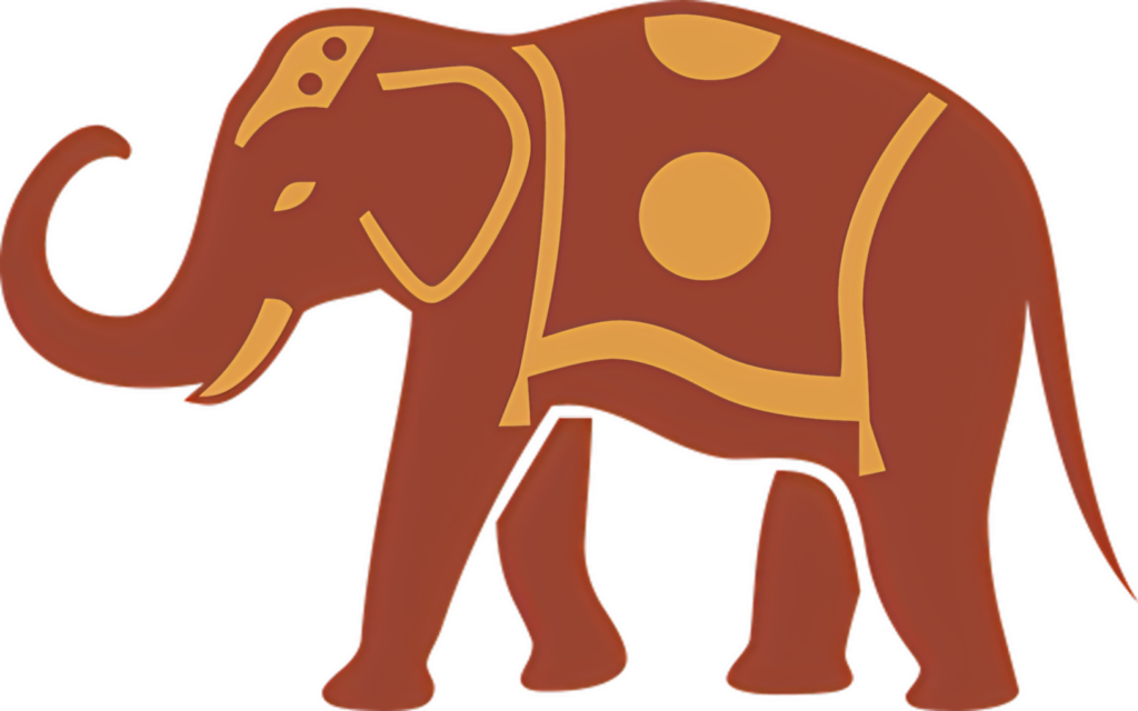 Stylized Earthy Elephant Wallpaper: Artistic Minimalist Design