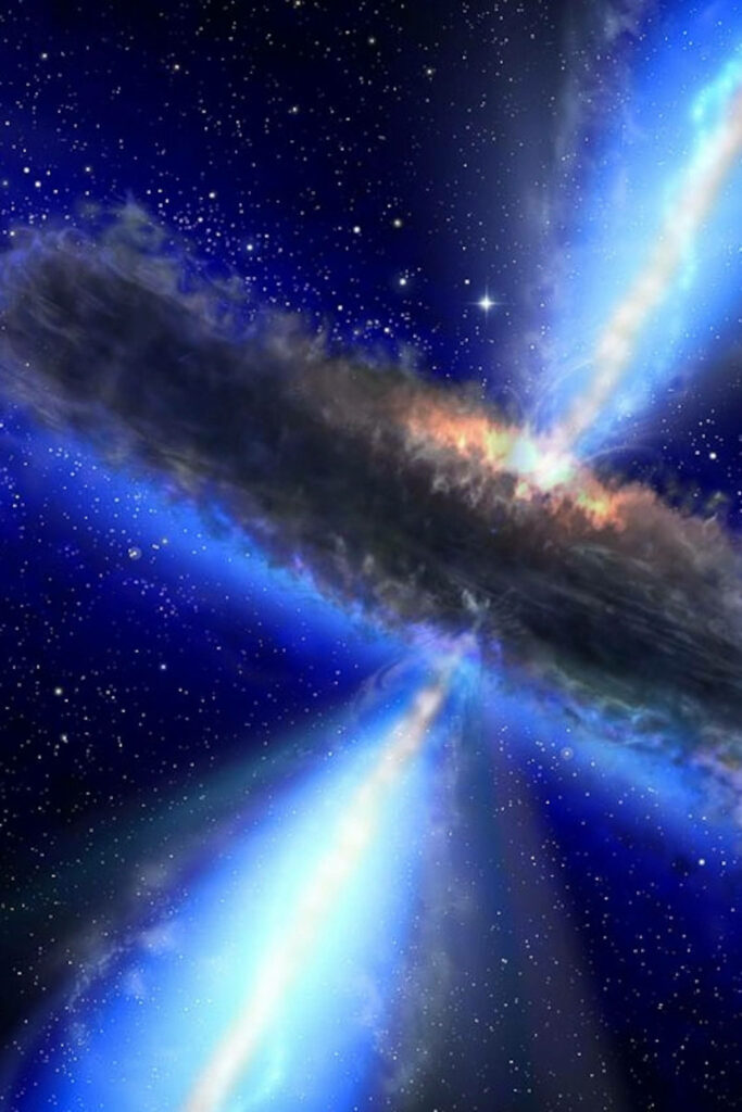 The Enigmatic Vortex: An Astonishing Black Hole Amidst a Celestial Blue Canvas Wallpaper