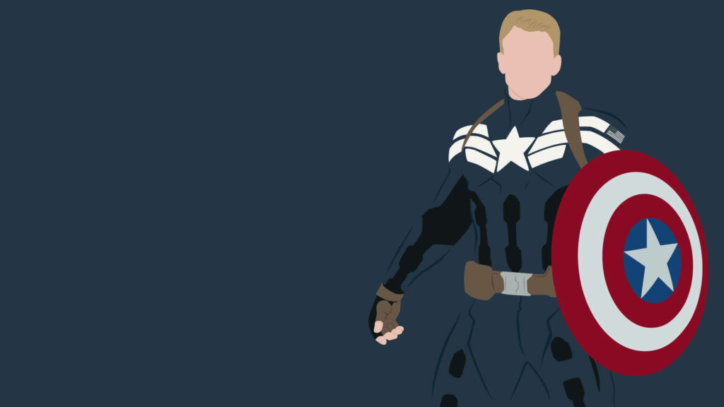 The Mighty Shield: A Minimalist Tribute to Captain America Wallpaper