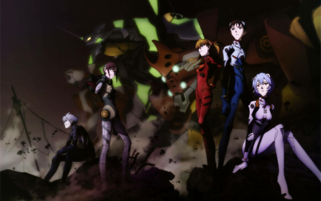 Embracing Destiny: The Struggle for Humanity Unfolds in the Epic World of Evangelion Wallpaper