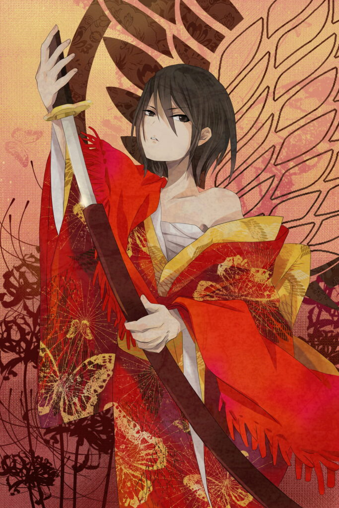 Defiant Guardian: Mikasa Ackerman Protects Humanity in Stunning Anime Wallpaper