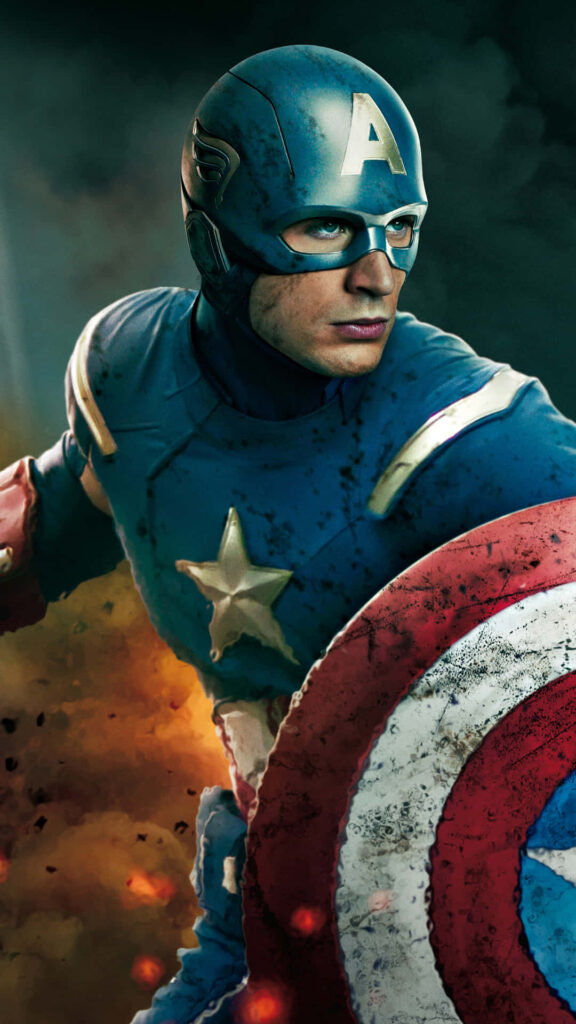 Captain America: Unwavering Heroism Embodied in Iconic Attire Wallpaper