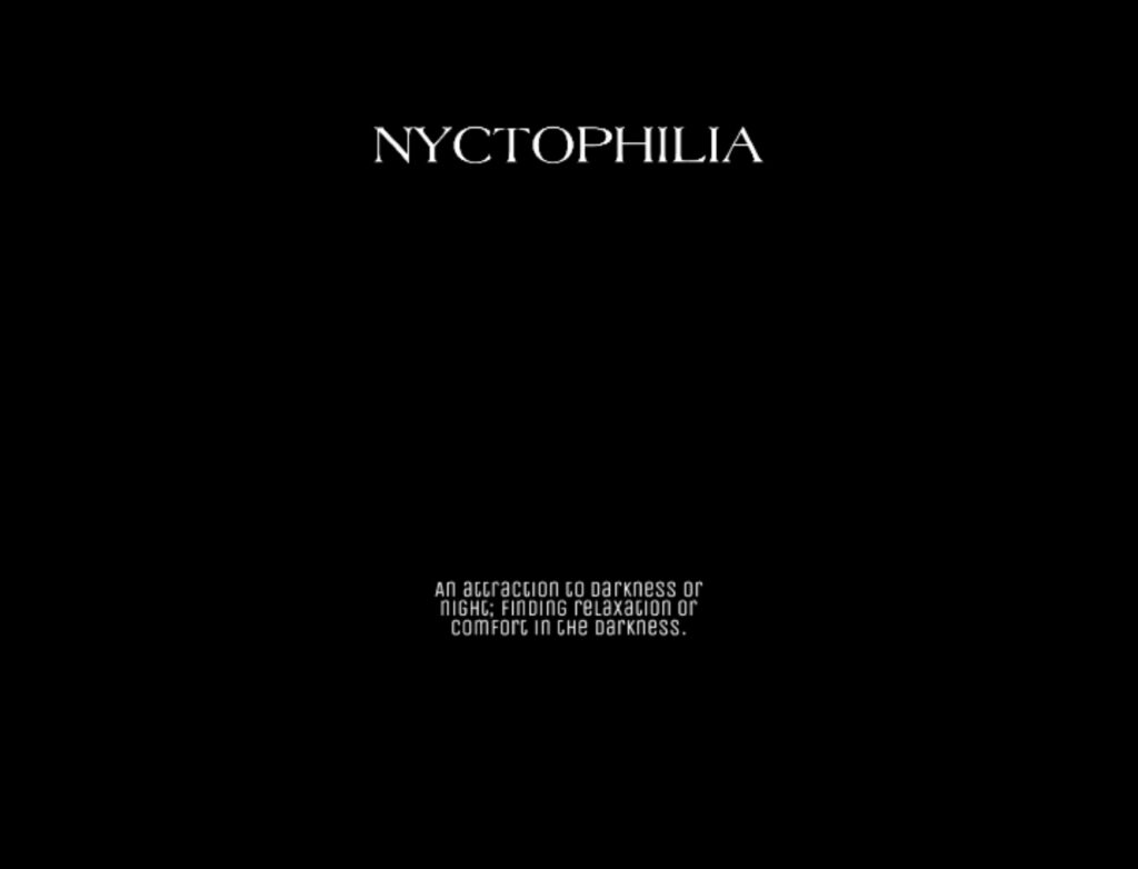 Defining Nyctophilia: Aesthetic Black Wallpaper Background Photo with Quote