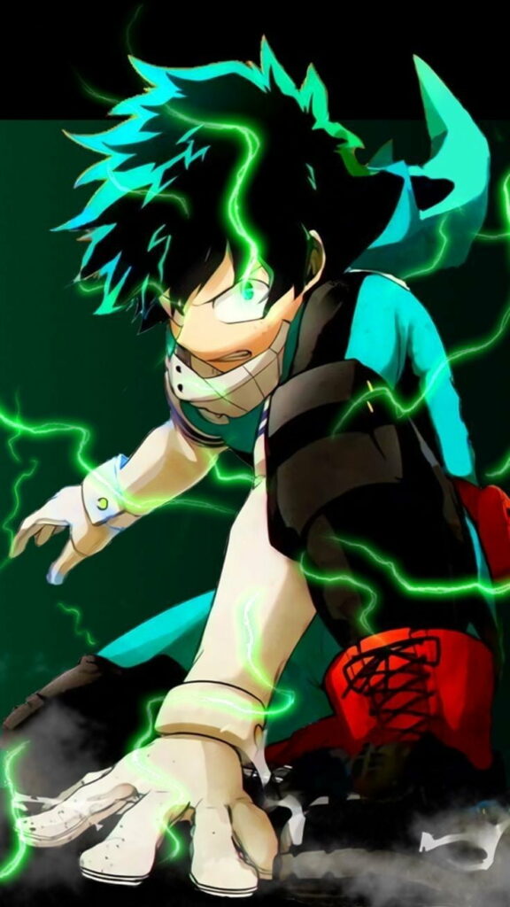 Deku Rising: Captivating Anime Wallpaper of Izuku Midoriya from My Hero Academia