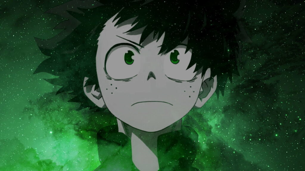 The Mighty Deku: A High-Definition Wallpaper Featuring Deku in Green