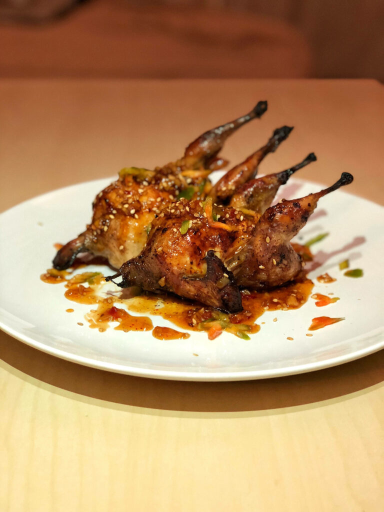 Asian-Style Roasted Quail Wallpaper: Glazed & Garnished Delight