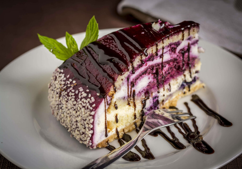 Tempting Blueberry Cake with Heavenly Berry Syrup Wallpaper