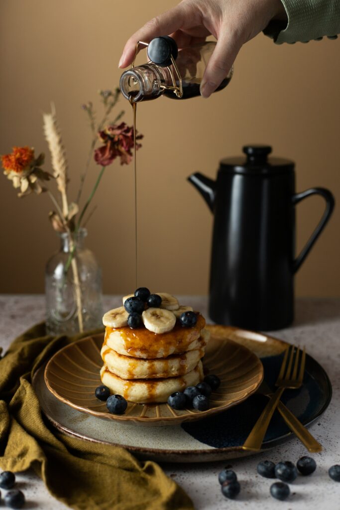 Cozy Breakfast Wallpaper: Fluffy Pancakes with Fresh Berries & Pastries