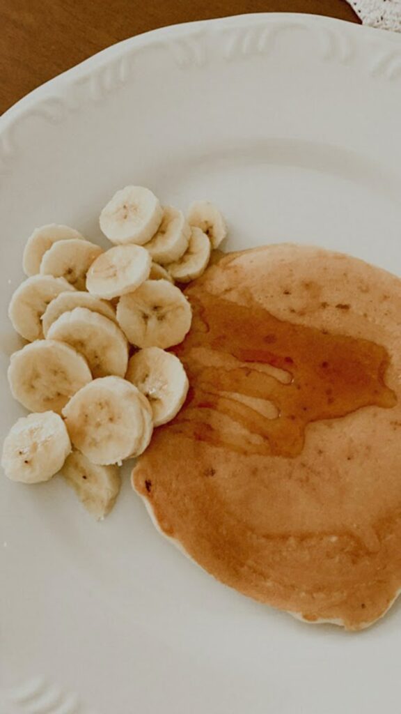 Golden Pancake & Bananas: Delectable Breakfast Wallpaper Background