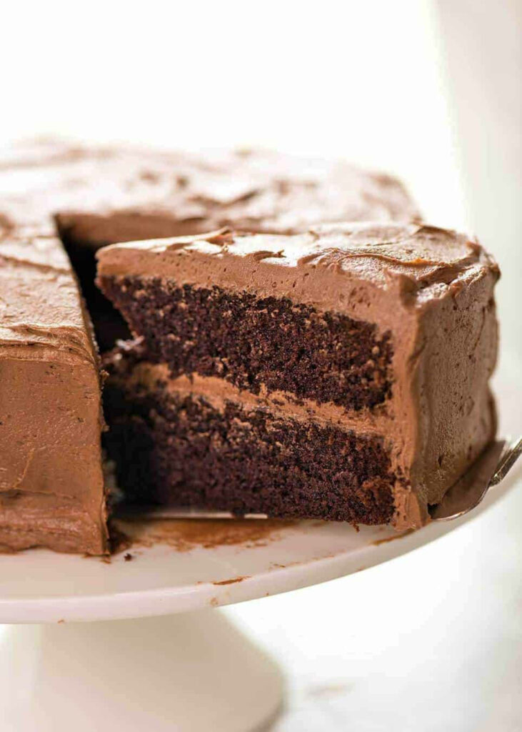 Decadent Chocolate Cake Wallpaper: Buttercream Delight for Dessert Lovers