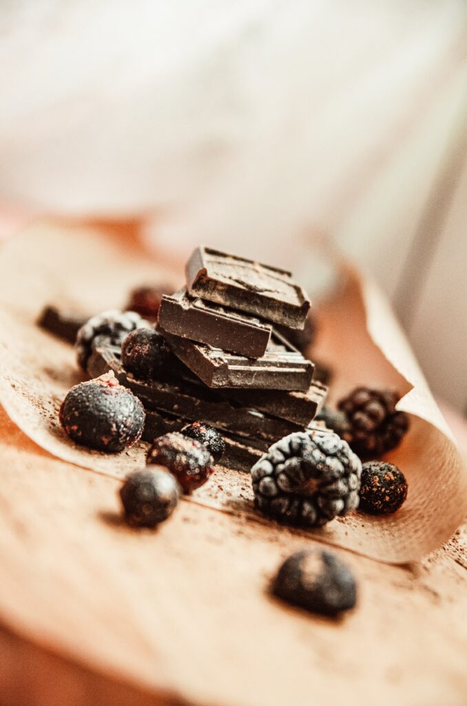 Elegant Chocolate and Berry Dessert Wallpaper Background