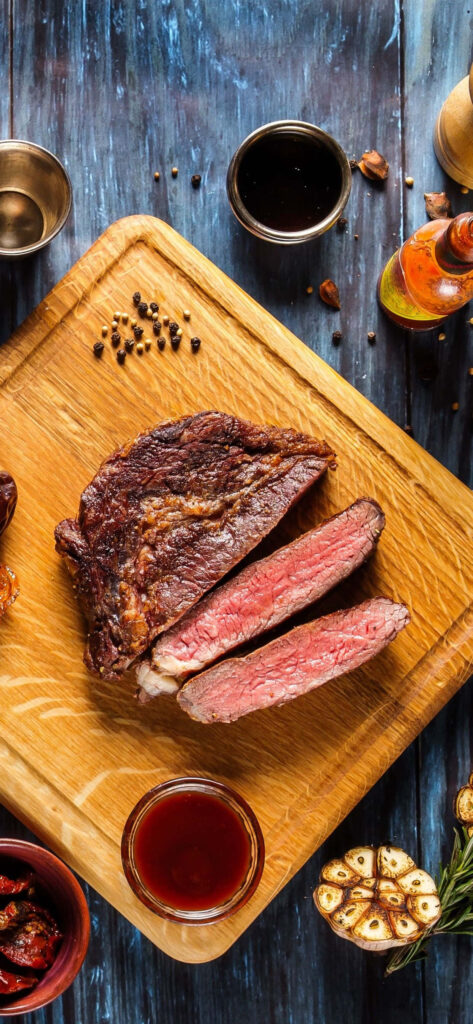 Medium-Rare Steak Wallpaper: Perfect Dish for Food Enthusiasts