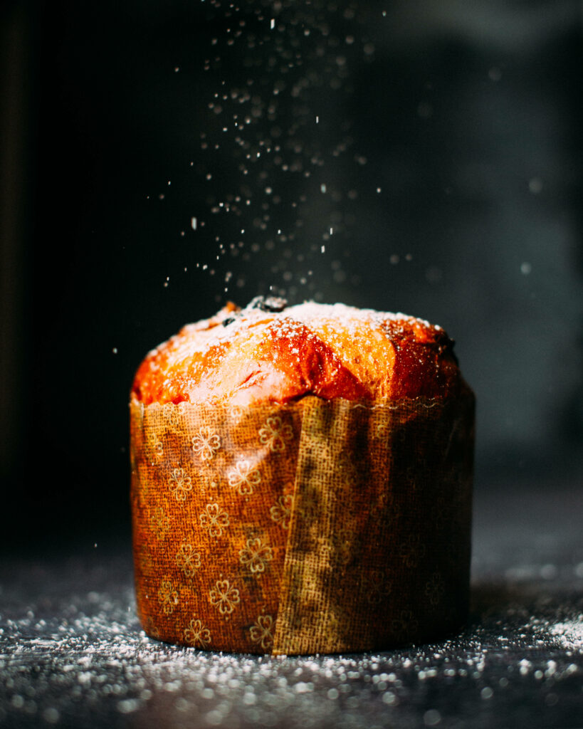 Delicious Muffin Cake in Patterned Wrapper | Dark Wallpaper Background