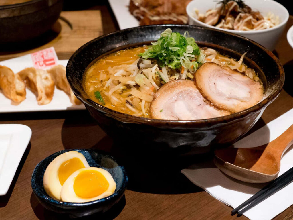 Delicious Ramen Noodles with Pork & Gyoza - Wallpaper Background