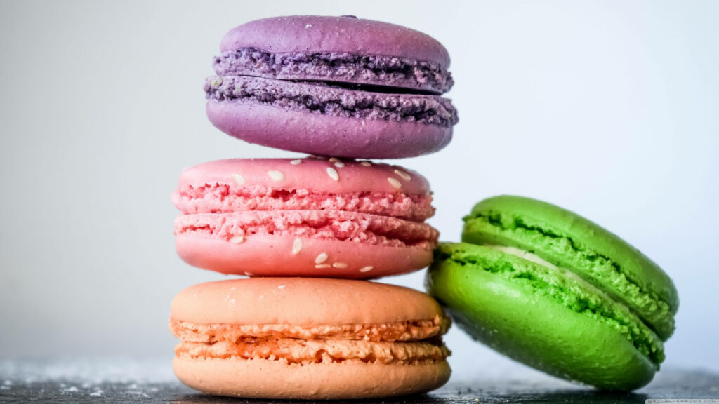 Stacked Soft and Chewy Macaron Delights Awaits Indulgence Wallpaper