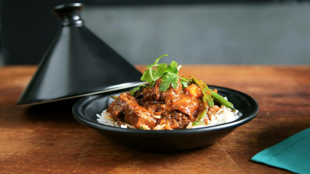 Delicious Tajine with Rice & Tender Meat - Stunning Wallpaper Background