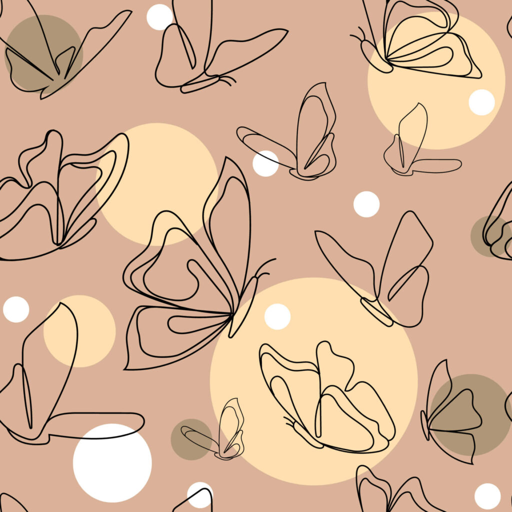 Elegant Beige Butterfly Pattern Wallpaper: Minimalist Aesthetic Design