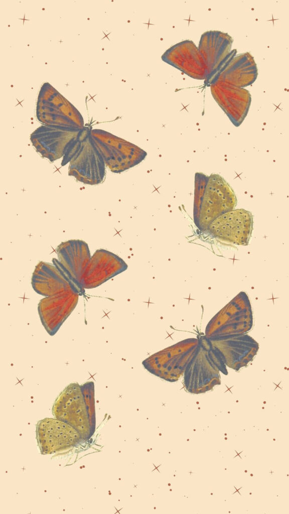 Delicate Beige Butterfly Wallpaper: Aesthetic Pattern on Light Background