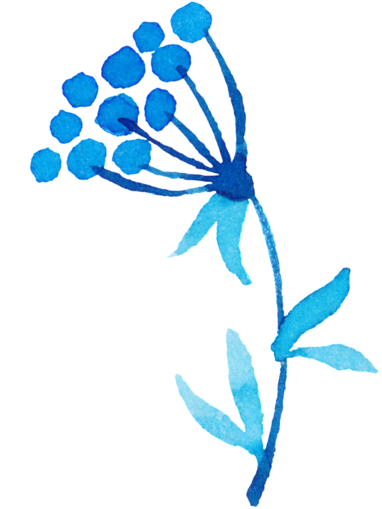 Elegant Blue Watercolor Flower Wallpaper: Serene Artistic Background
