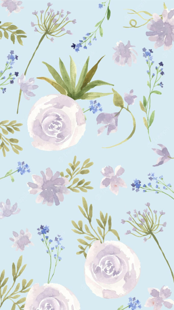 Delicate Floral Watercolor Wallpaper - Soft Pastel Phone Background