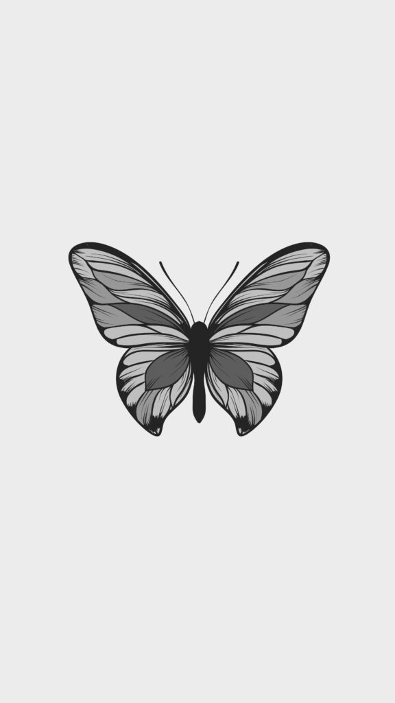 Dainty Flutter: A Charming Vector-drawn Wallpaper for Your HD Phone Background