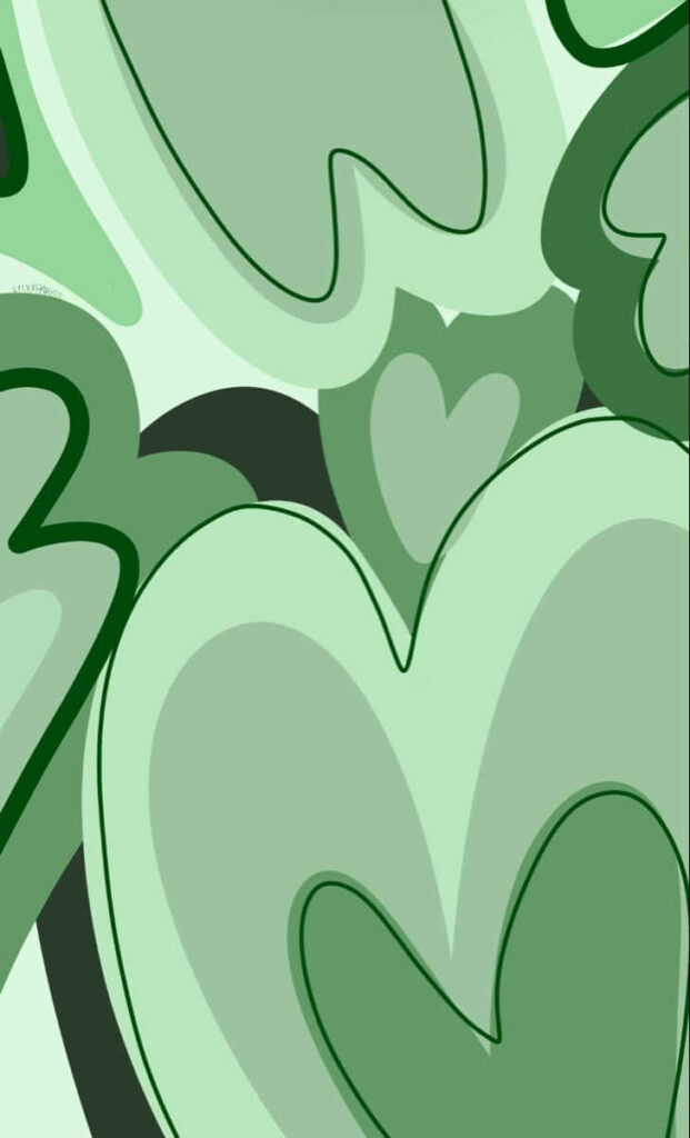 Charming Mint Green Hearts Wallpaper: Soft & Soothing Background