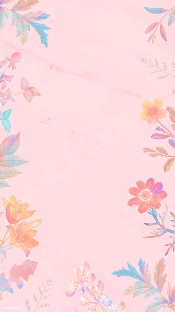 Delicate Pastel Floral Wallpaper on Soft Pink Background