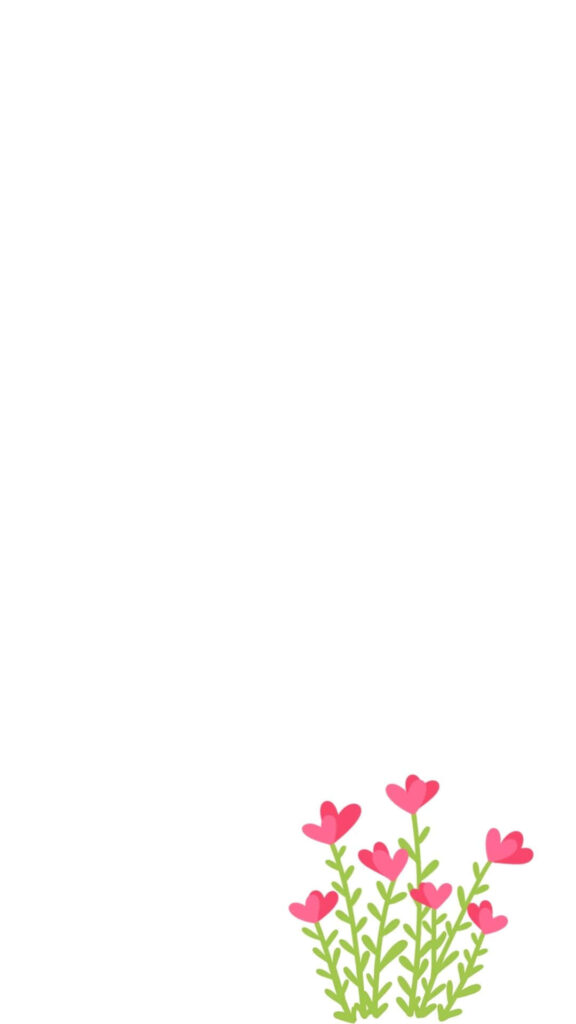 Minimalist Floral Wallpaper with Pink Flowers on White Background