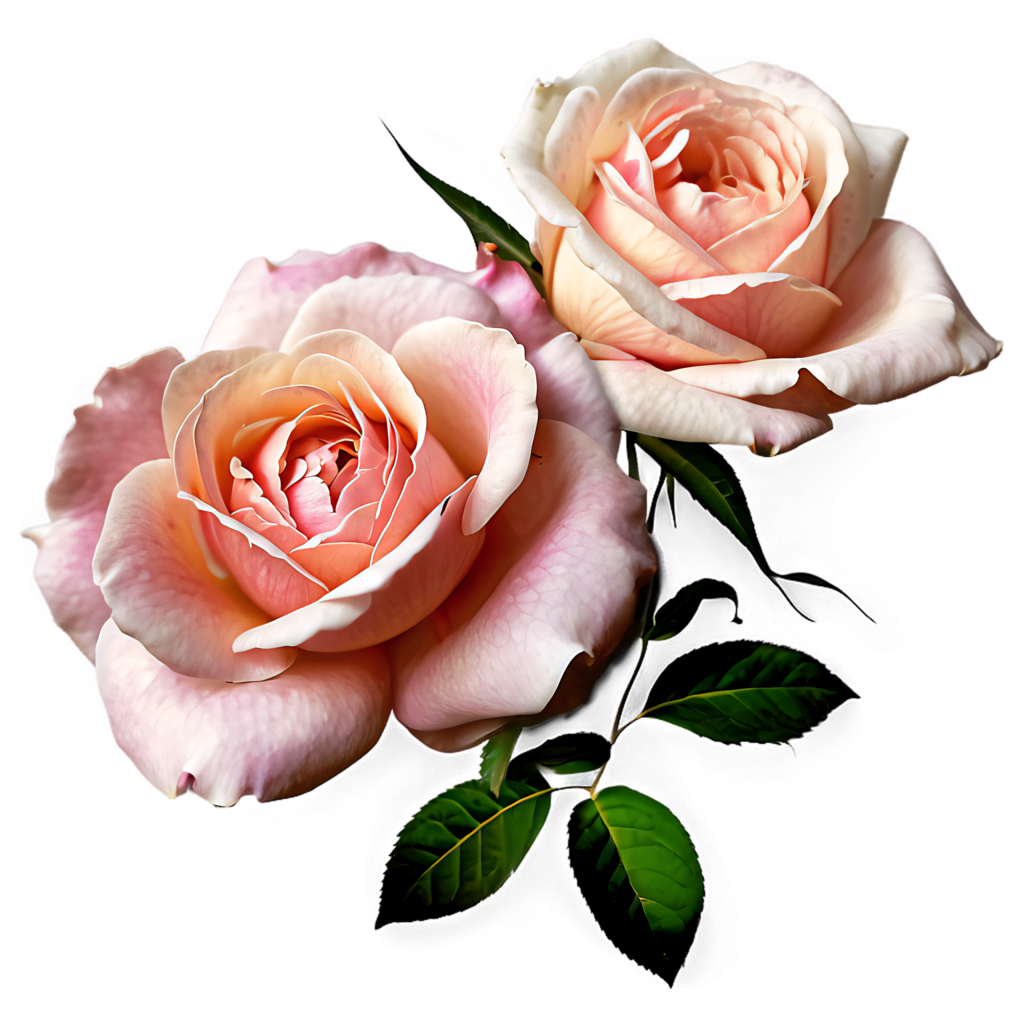 Elegant Garden Roses Wallpaper: Soft Pink Petals & Green Leaves