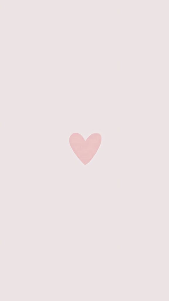 Minimalist Pink Heart Wallpaper on Clean White Background