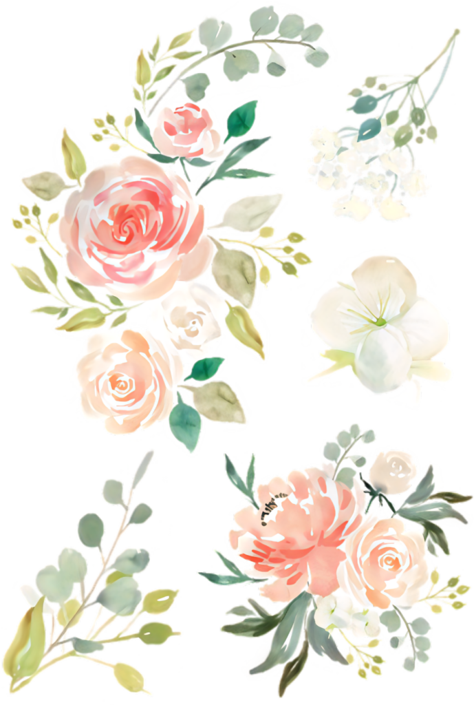 Delicate Vintage Floral Wallpaper with Roses & Greenery Background