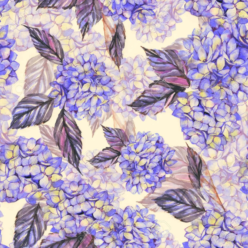Elegant Violet Hydrangea Wallpaper: Soothing Floral Background