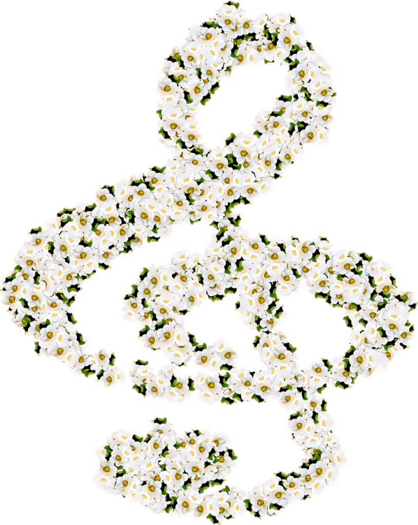 Delicate Treble Clef Floral Wallpaper Background - Music Meets Nature