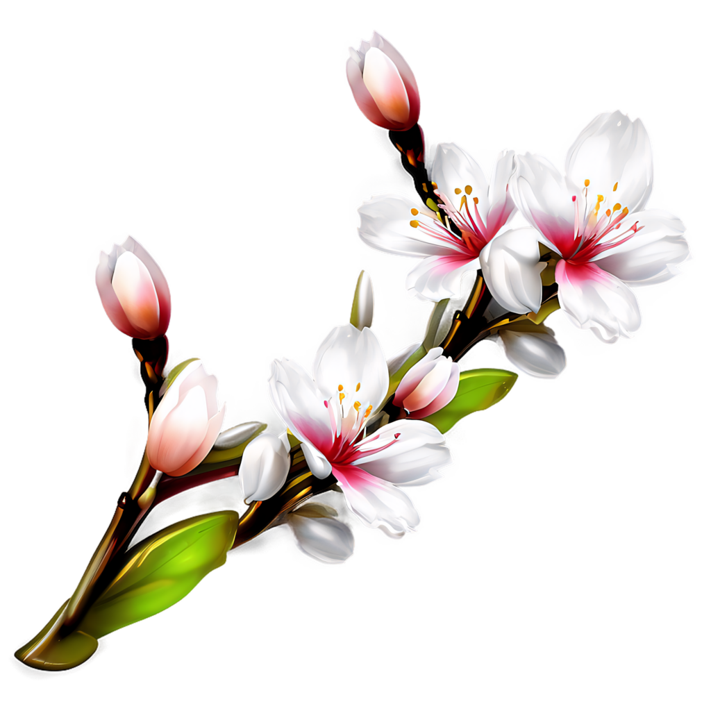 Delicate Spring Blossom Wallpaper: White & Pink Branch Design