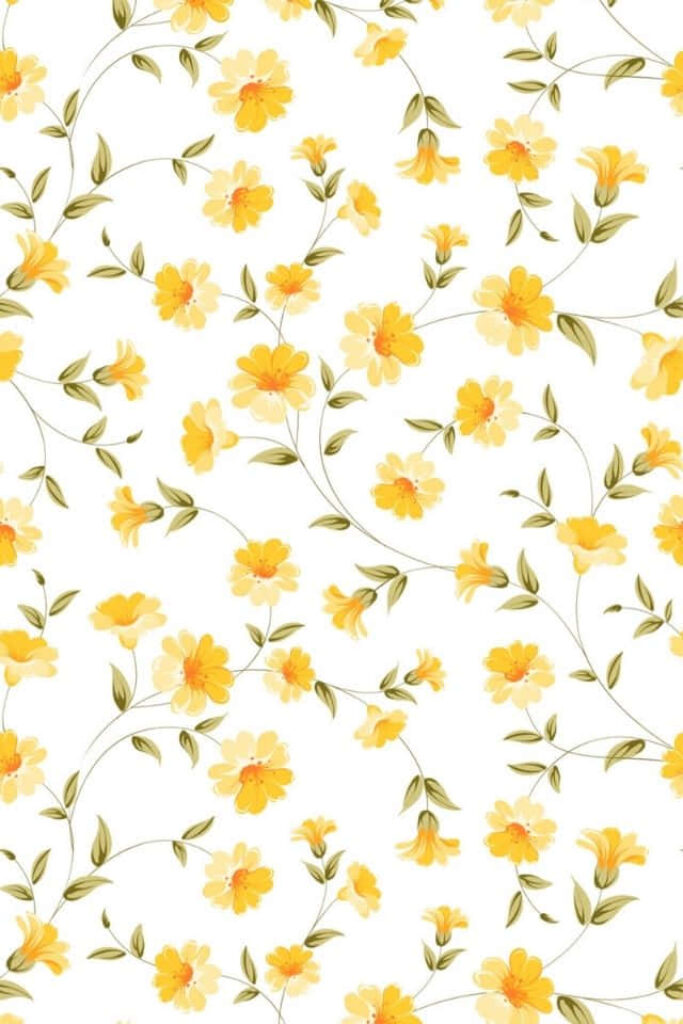 Delicate Yellow Flower and Green Leaf Wallpaper - Nature's Beauty