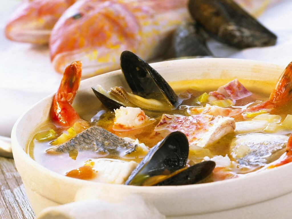 Delicious Bouillabaisse Seafood Soup Wallpaper Background