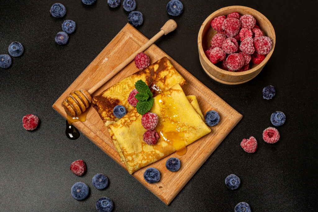 Delicious Pancakes with Berries - Stunning Breakfast Wallpaper