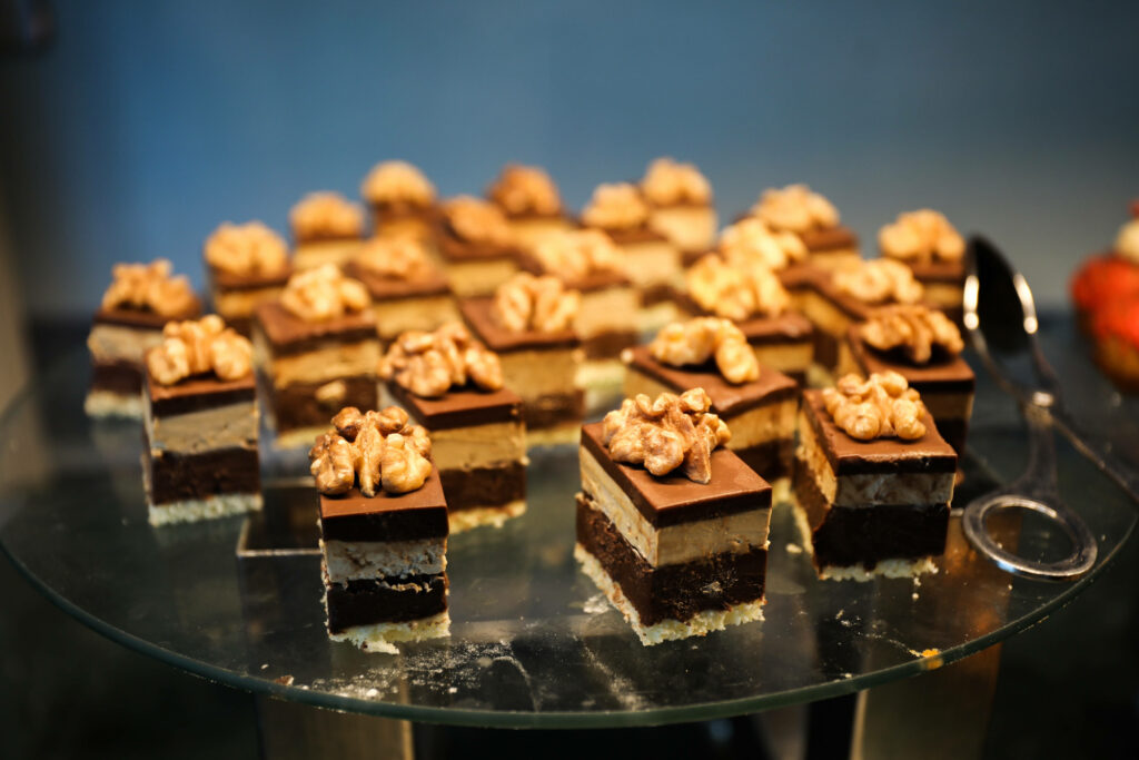 Decadent Brownie Wallpaper: Deliciously Topped with Walnuts