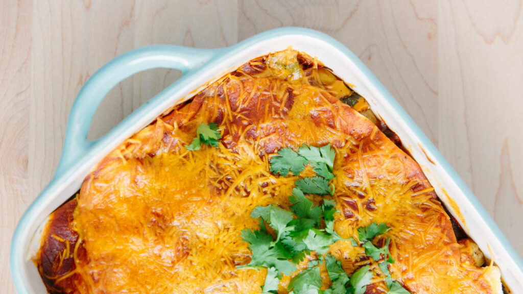 Delicious Cheesy Enchiladas with Cheddar & Cilantro - Wallpaper