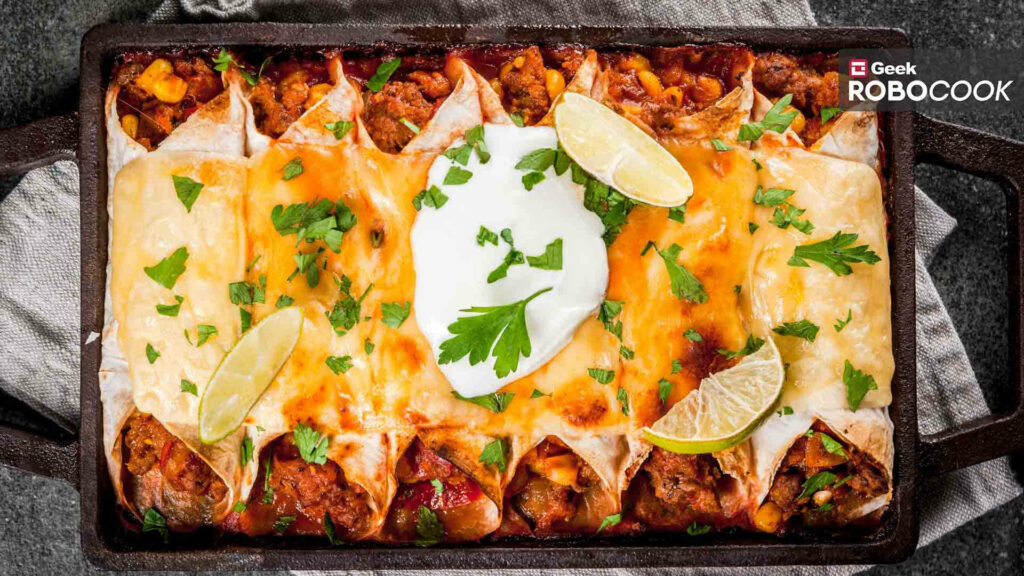 Cheesy Enchiladas with Lime & Sour Cream - Rustic Wallpaper Design