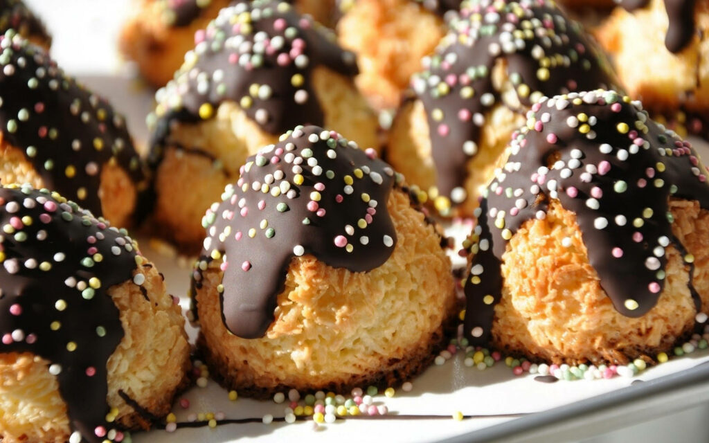 Delicious Chocolate Buttermilk Cookies with Colorful Sprinkles Wallpaper