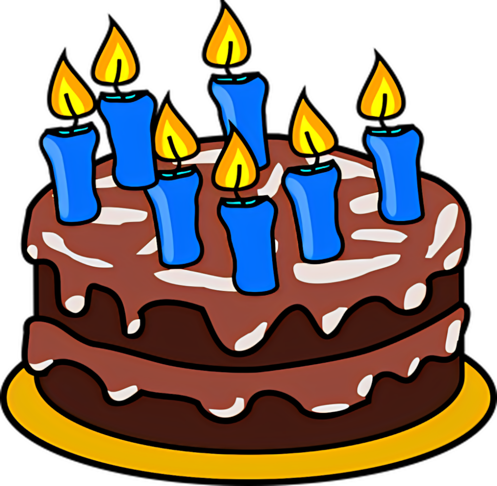 Colorful Chocolate Cake with Candles on Yellow Plate Wallpaper
