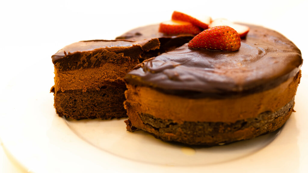 Decadent Chocolate Cake with Strawberries - Dessert Wallpaper