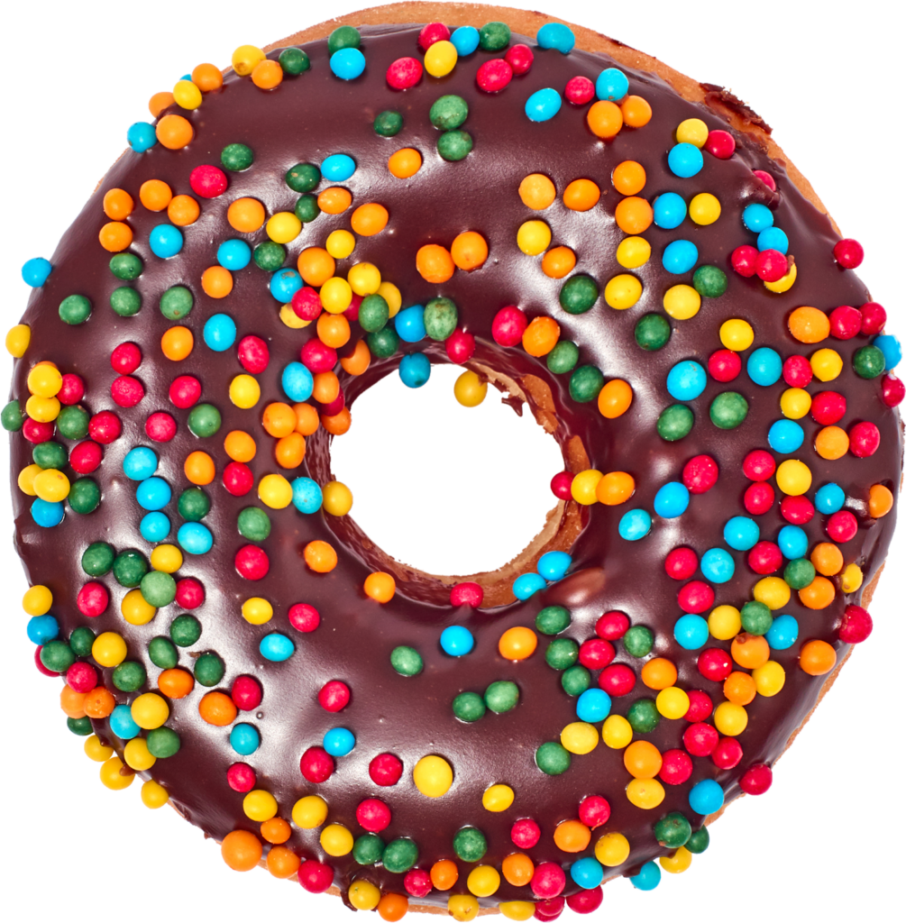 Vibrant Rainbow Sprinkled Chocolate Doughnut Wallpaper Background