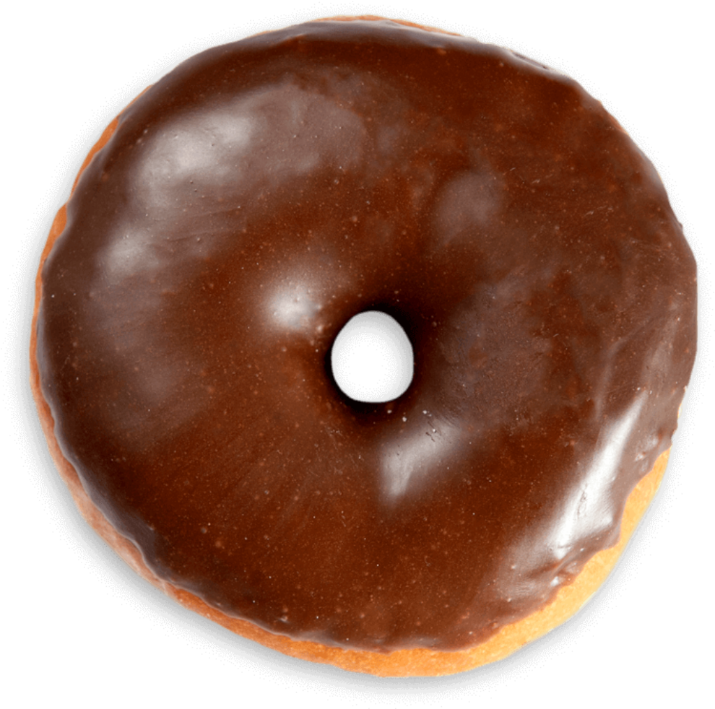 Chocolate-Glazed Doughnut Wallpaper: Delicious Top-View Image