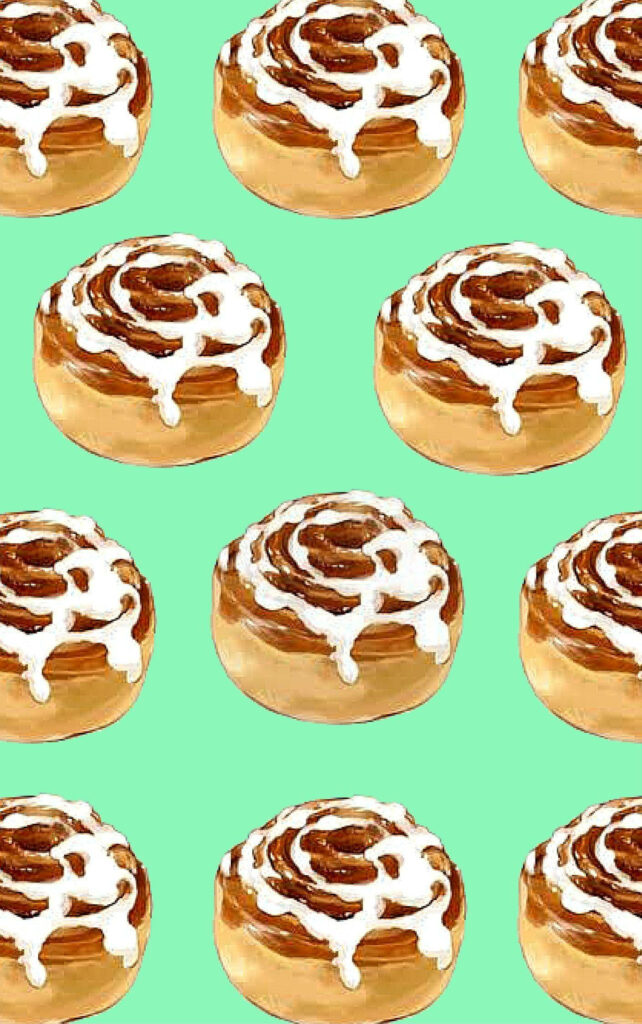 Delicious Cinnamon Rolls Wallpaper: Bright Green Glazed Delight