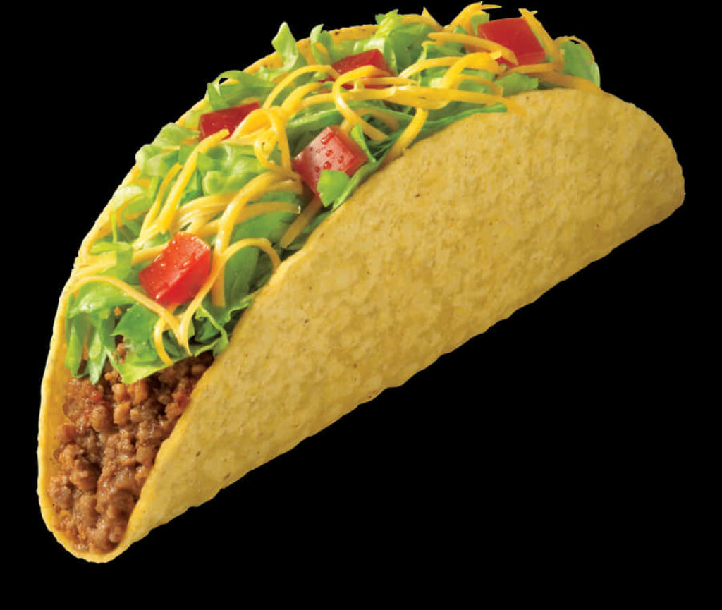 Delicious Classic Beef Taco Wallpaper - Crispy Shell & Fresh Toppings