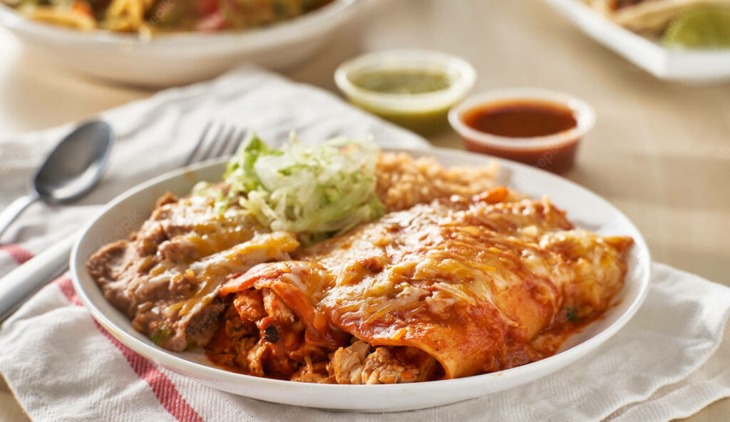 Delicious Creamy Enchiladas with Cheese - Stunning Wallpaper Background