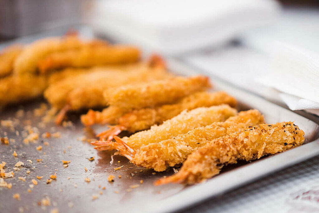 Crispy Fried Seafood Prawns - Appetizing Desktop Wallpaper Background