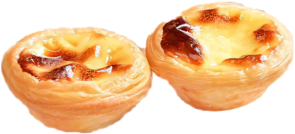 Elegant Wallpaper of Crispy Golden Custard Tarts with Caramelized Tops
